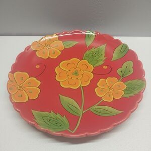 Temp-tations Poppy Passion Dinner Plate 10.5” Red Floral Scalloped Replacement